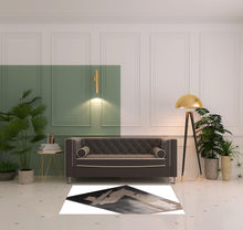 Gray and Tan Abstract Stroke Area Rug - 4’ x 6’