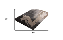 Gray and Tan Abstract Stroke Area Rug - 4’ x 6’