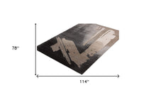 Gray and Tan Abstract Stroke Area Rug - 4’ x 6’