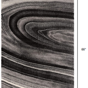 4’ x 6’ Dark Gray Abstract Illusional Area Rug