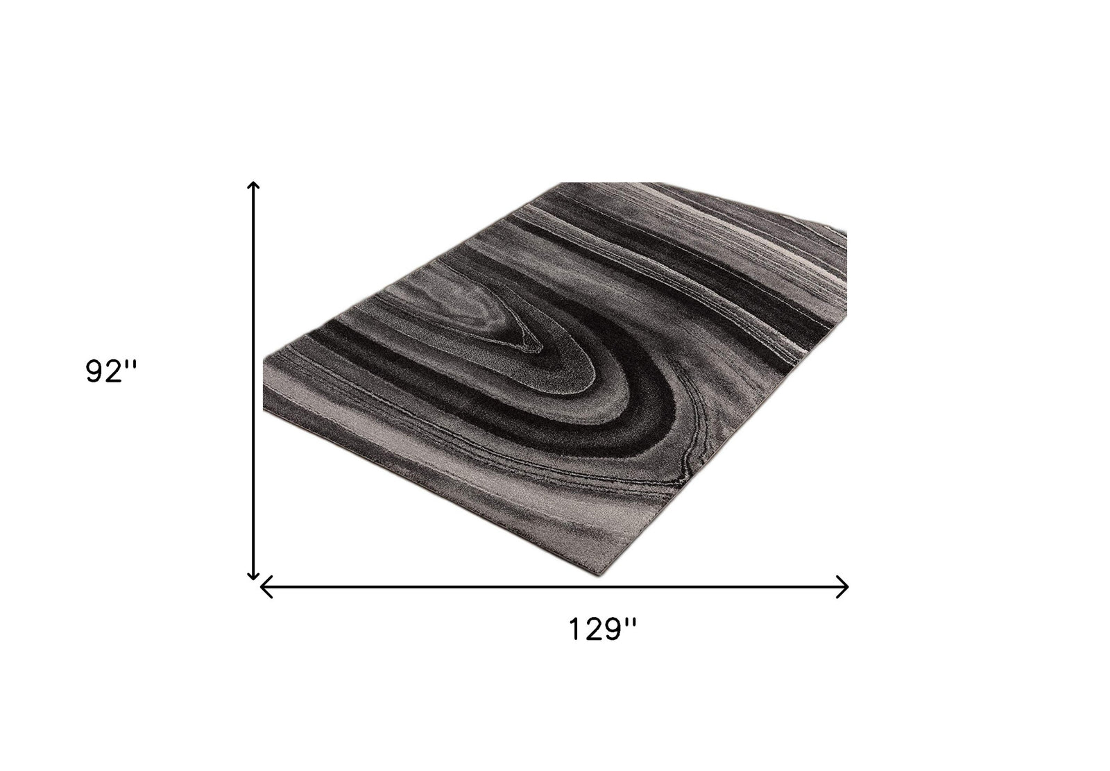 4’ x 6’ Dark Gray Abstract Illusional Area Rug