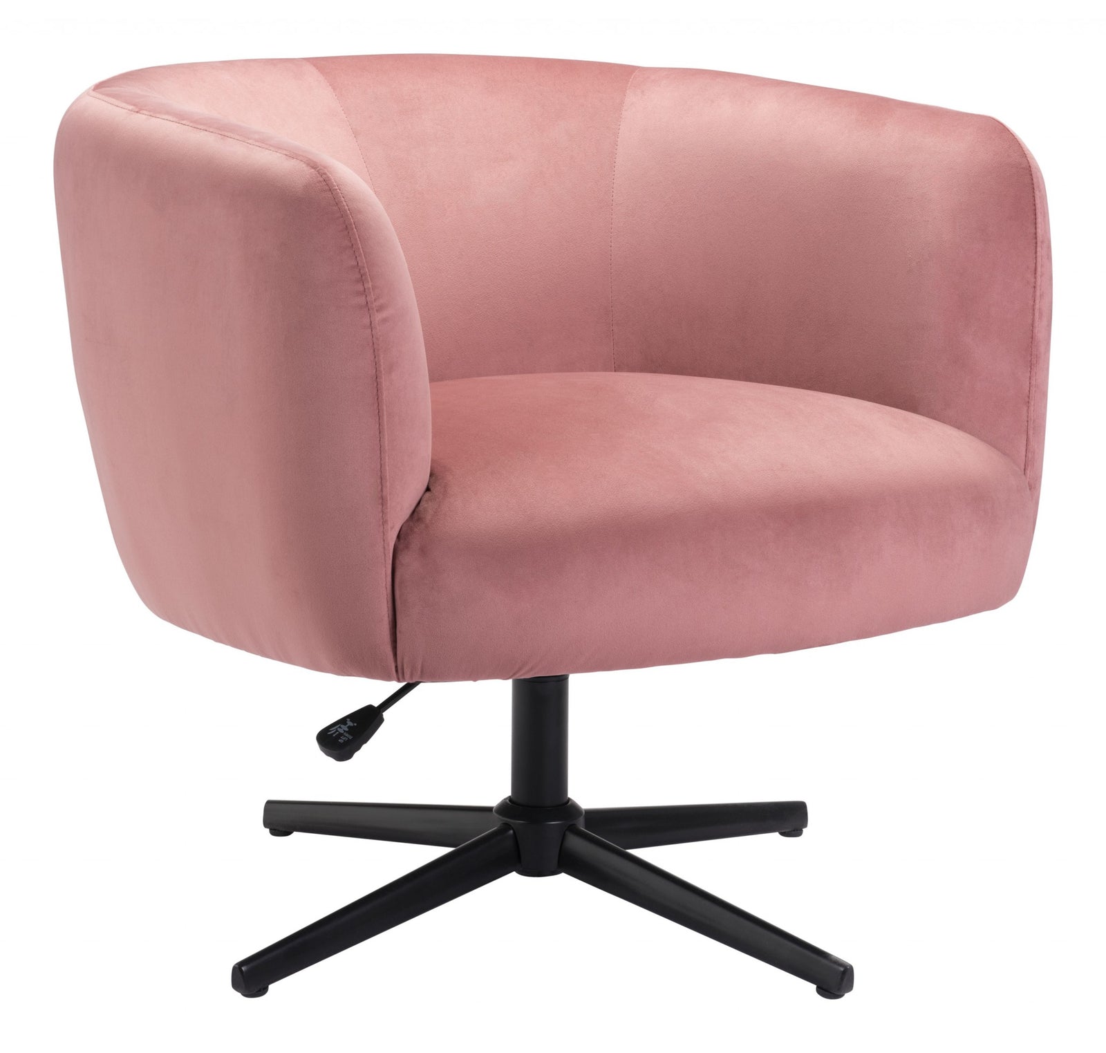 Gusto Glam Pink and Black Swivel Accent Chair