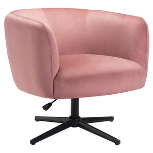 Gusto Glam Pink and Black Swivel Accent Chair