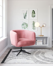 Gusto Glam Pink and Black Swivel Accent Chair