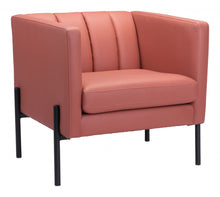 赤土色和黑色現代立方體人造皮革椅子