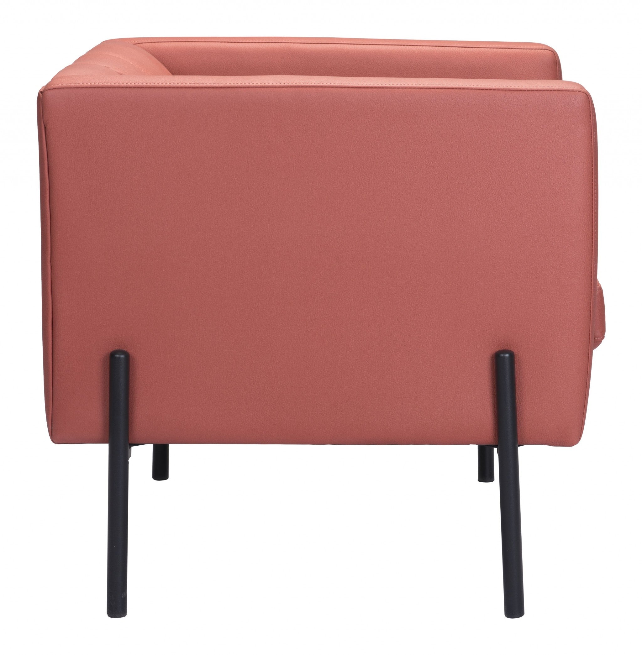 赤土色和黑色現代立方體人造皮革椅子