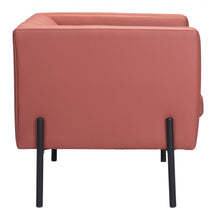 赤土色和黑色現代立方體人造皮革椅子