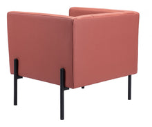 赤土色和黑色現代立方體人造皮革椅子