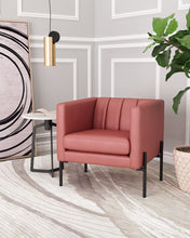 赤土色和黑色現代立方體人造皮革椅子