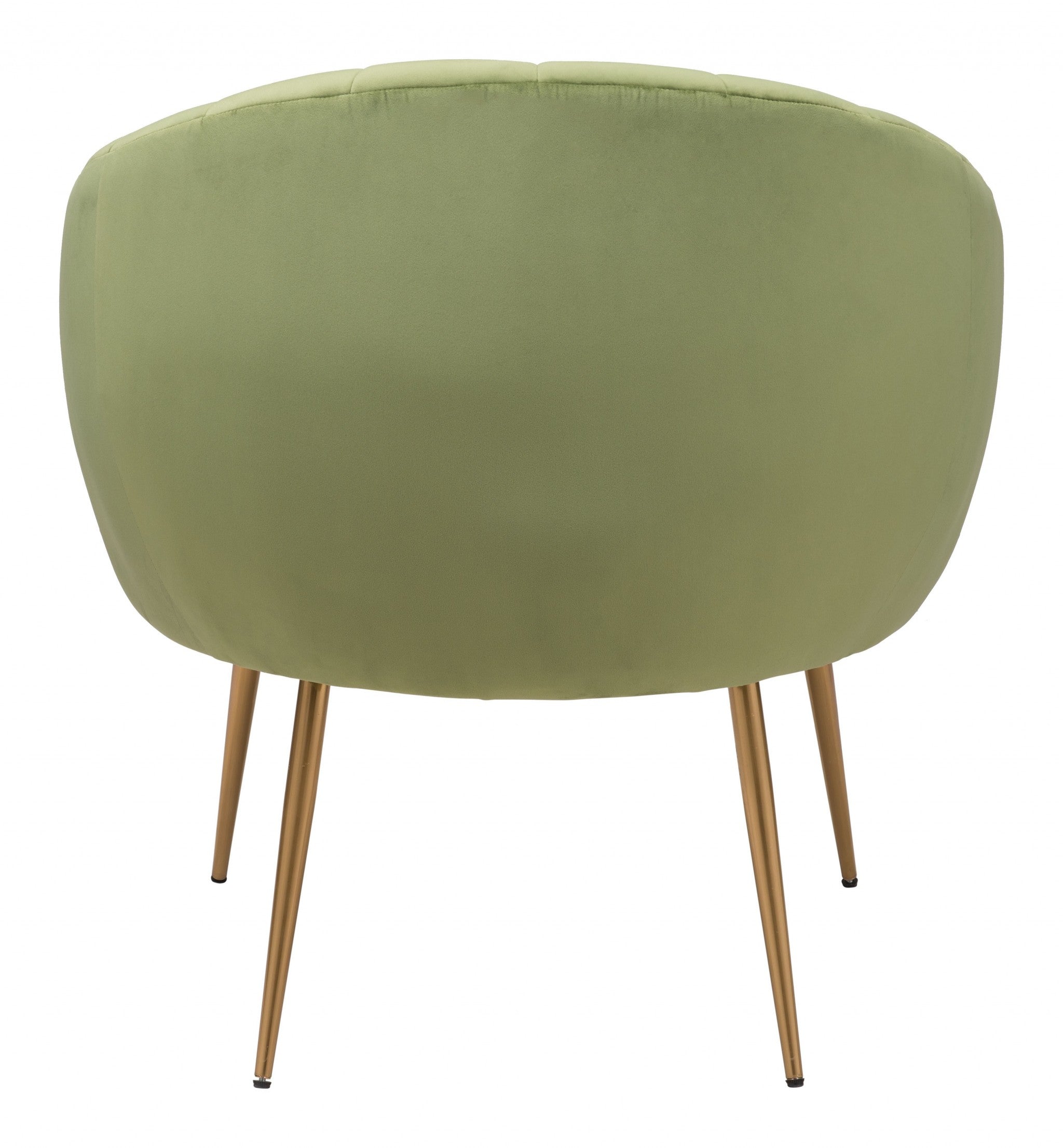 Mossy Green and Gold Curve Vertical Channel Accent Club Chair