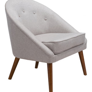 Light Gray Wooden Deep Chair