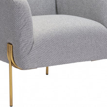 Gray and Gold Textural Upholstered Accent Armchair