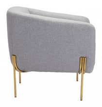 Gray and Gold Textural Upholstered Accent Armchair