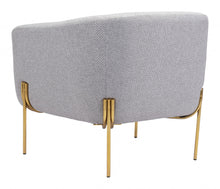 Gray and Gold Textural Upholstered Accent Armchair