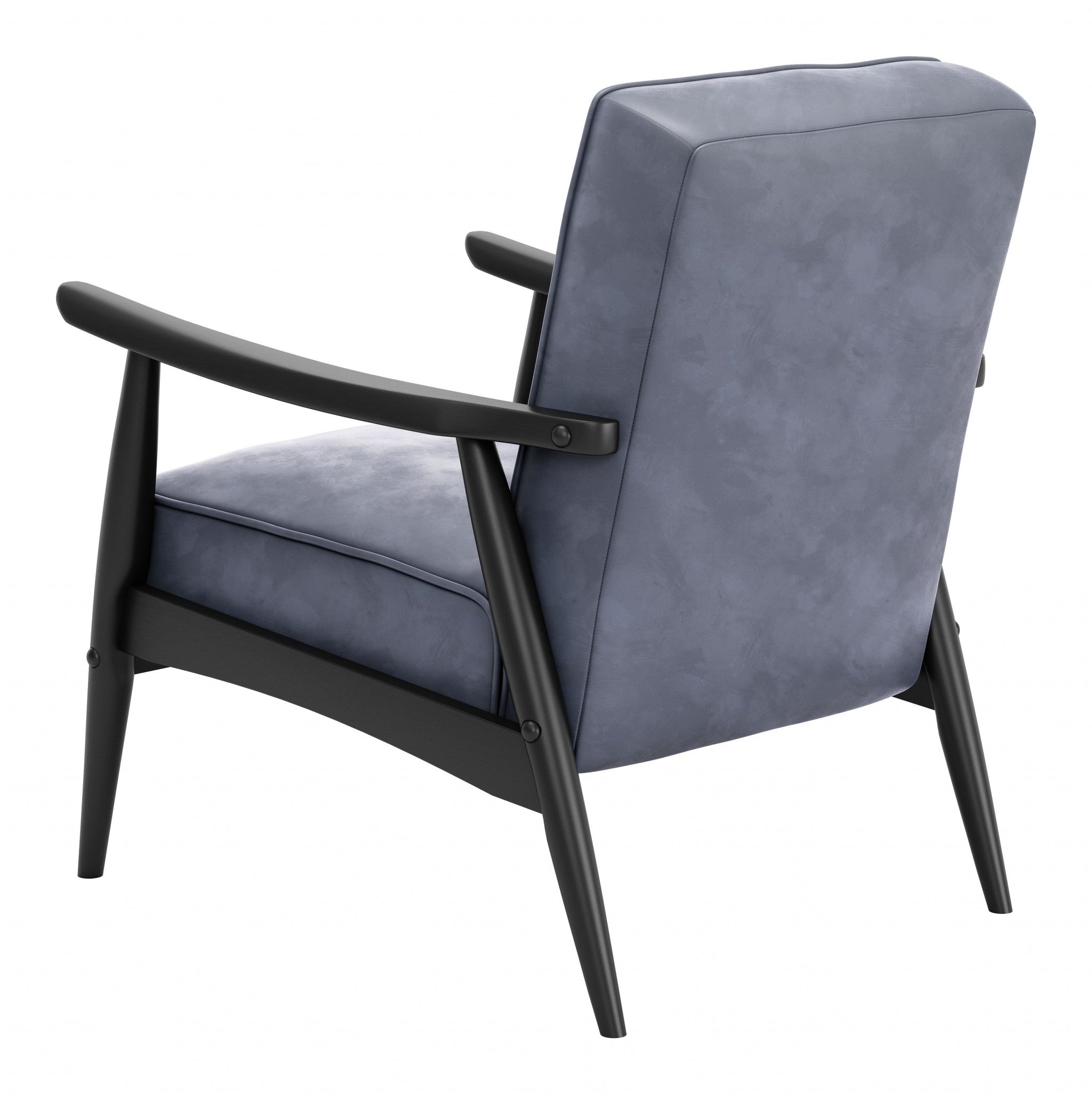 Gray Velvet And Black Arm Chair 32"