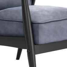 Gray Velvet And Black Arm Chair 32