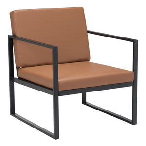 Brown and Black Sleek and Modern Accent Armchair