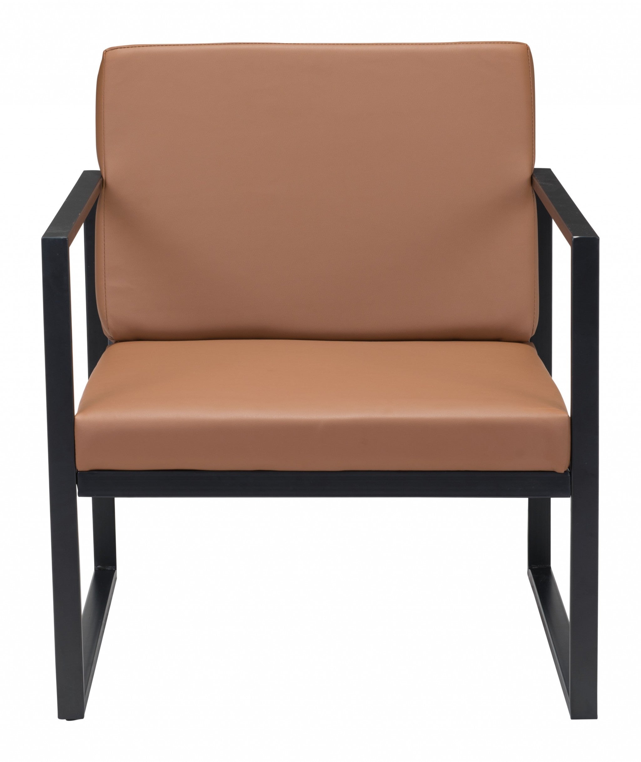 Brown and Black Sleek and Modern Accent Armchair