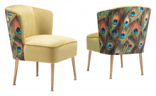 Gold Velvet Peacock Print Side Chair 26