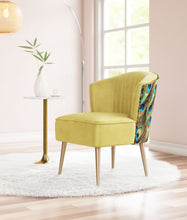 Gold Velvet Peacock Print Side Chair 26