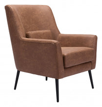 Brown Faux Leather And Gold Arm Chair 29