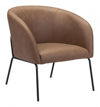 Brown Faux Leather And Gold Arm Chair 28