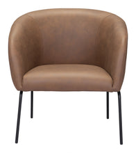 Brown Faux Leather And Gold Arm Chair 28