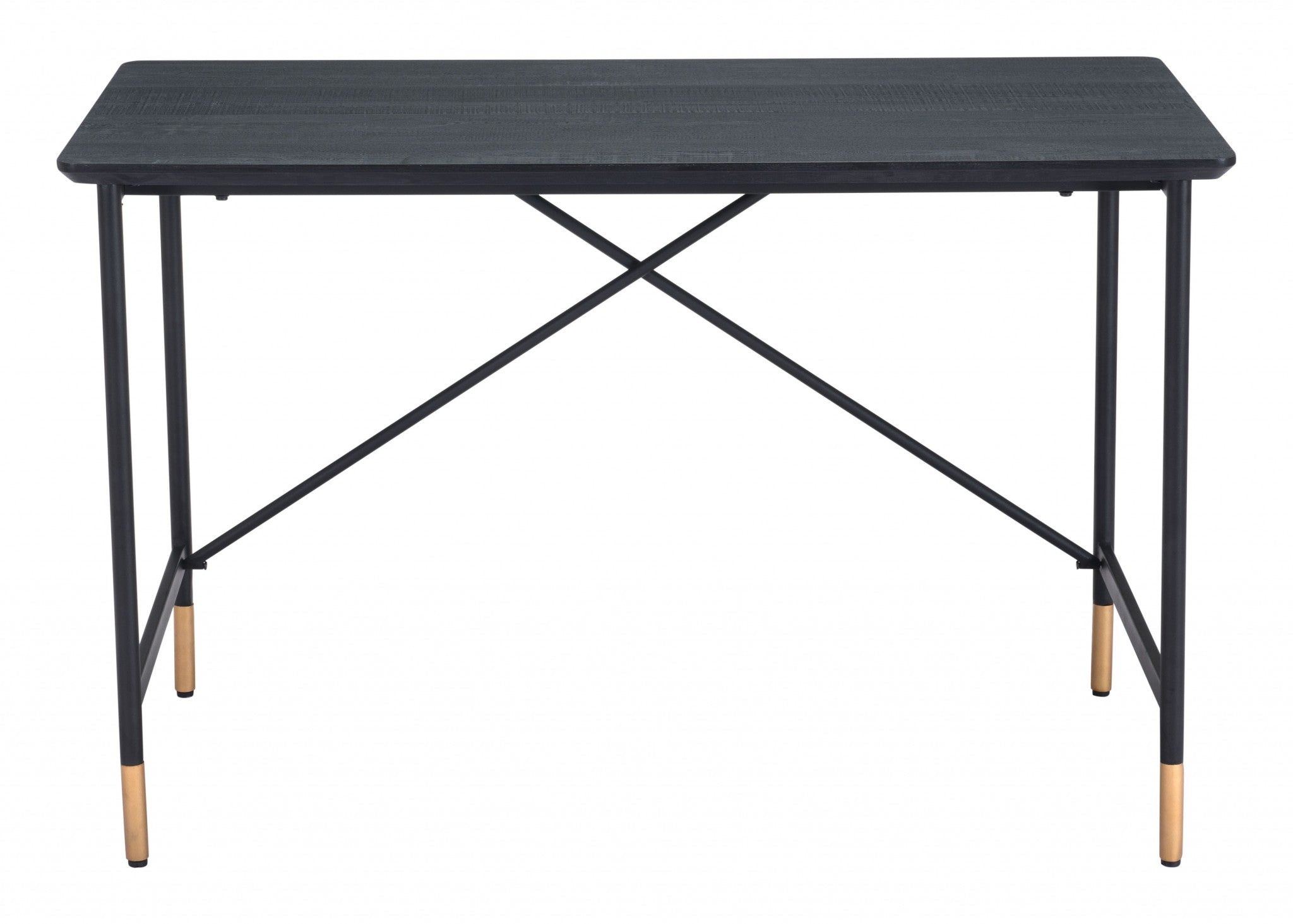 47" Black Manufactured Wood Rectangular Writing Desk With Multiple Drawers