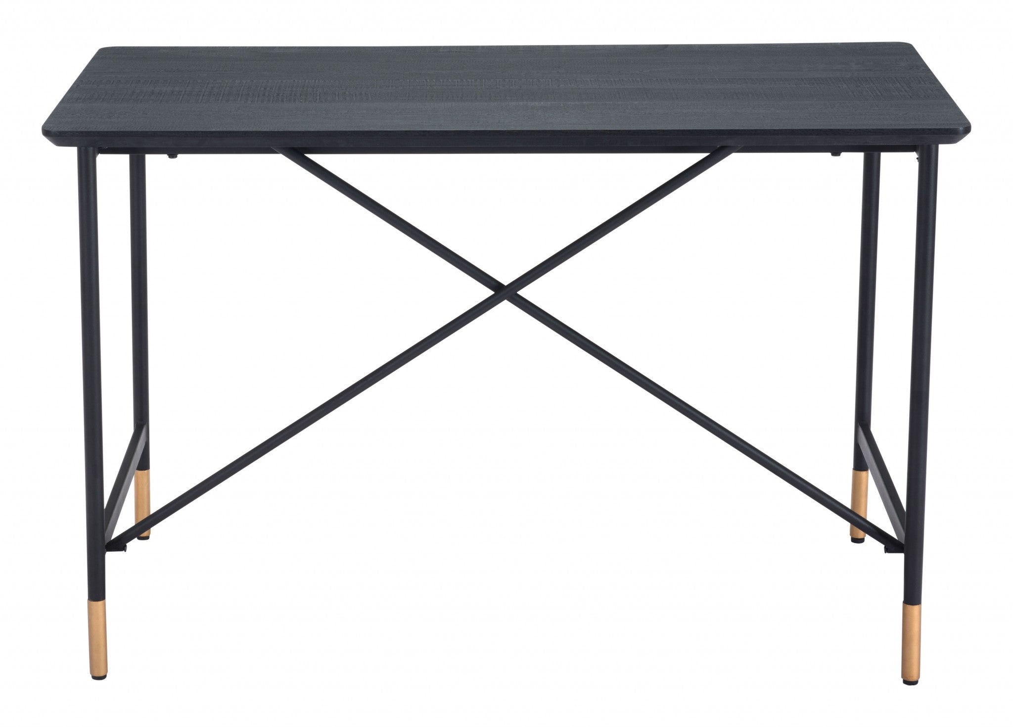 47" Black Manufactured Wood Rectangular Writing Desk With Multiple Drawers