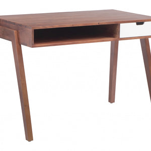 46" Brown Birch Solid Wood Writing Desk