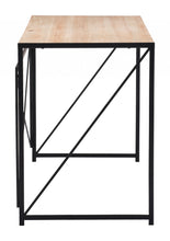 Light Natural Wood and Black Table Desk