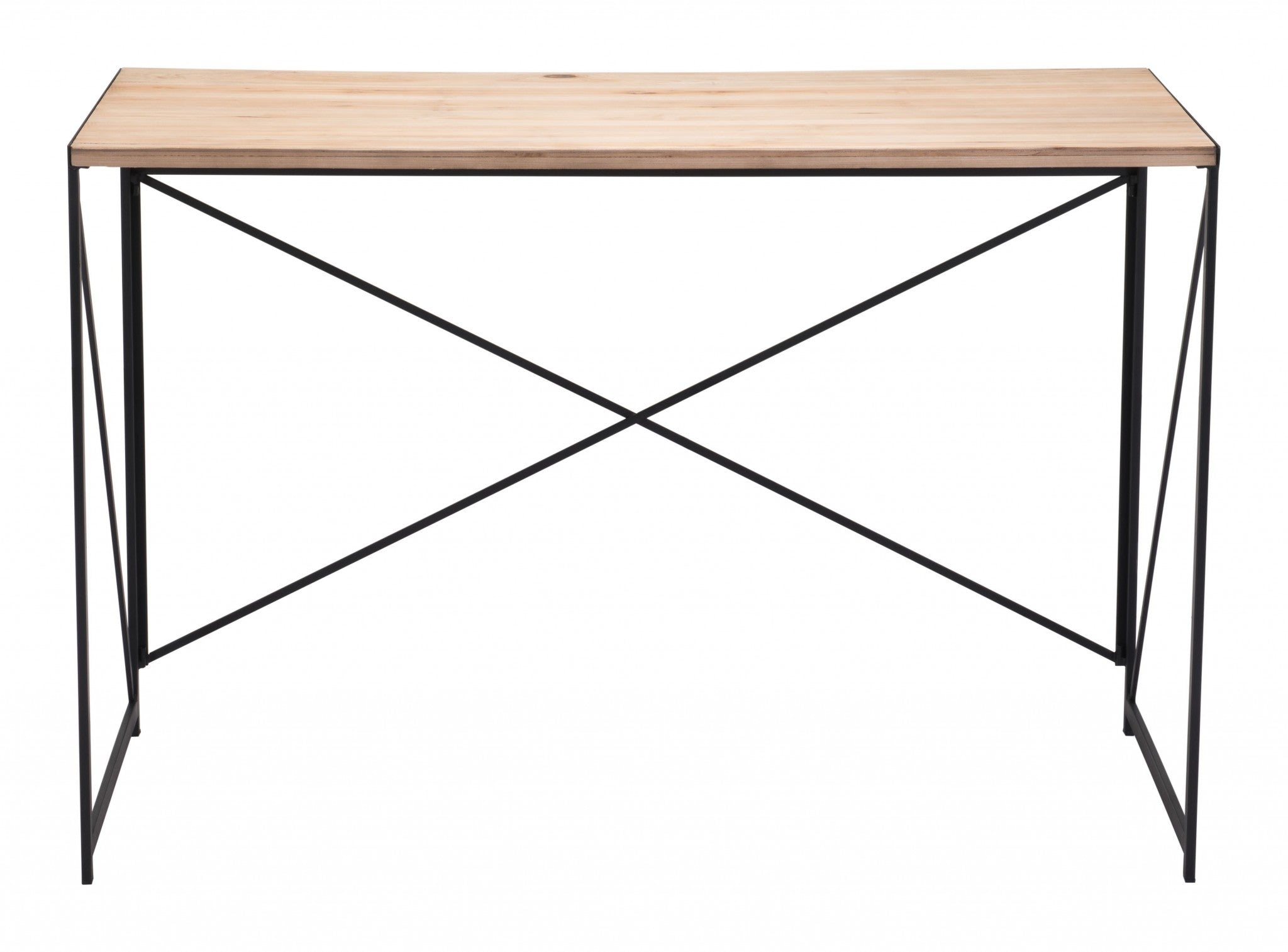 Light Natural Wood and Black Table Desk