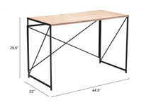 Light Natural Wood and Black Table Desk