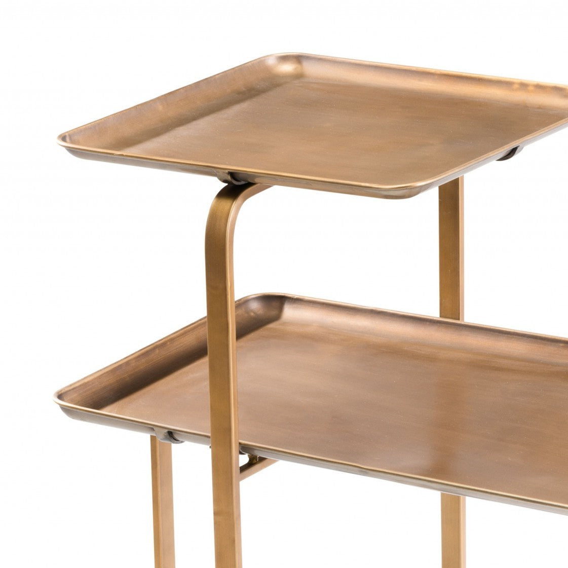 31" Gold Square and Rectangular Two Level Coffee Table