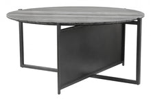 Black And Gray Genuine Marble Round Coffee Table 36