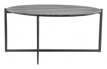 Black And Gray Genuine Marble Round Coffee Table 36