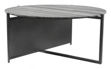 Black And Gray Genuine Marble Round Coffee Table 36