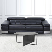 Black And Gray Genuine Marble Round Coffee Table 36