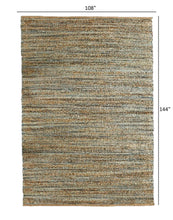 8’ x 10’ Teal and Natural Braided Jute Area Rug