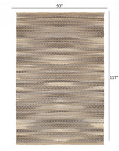 8’ x 10’ Gray and Tan Striated Runner Rug