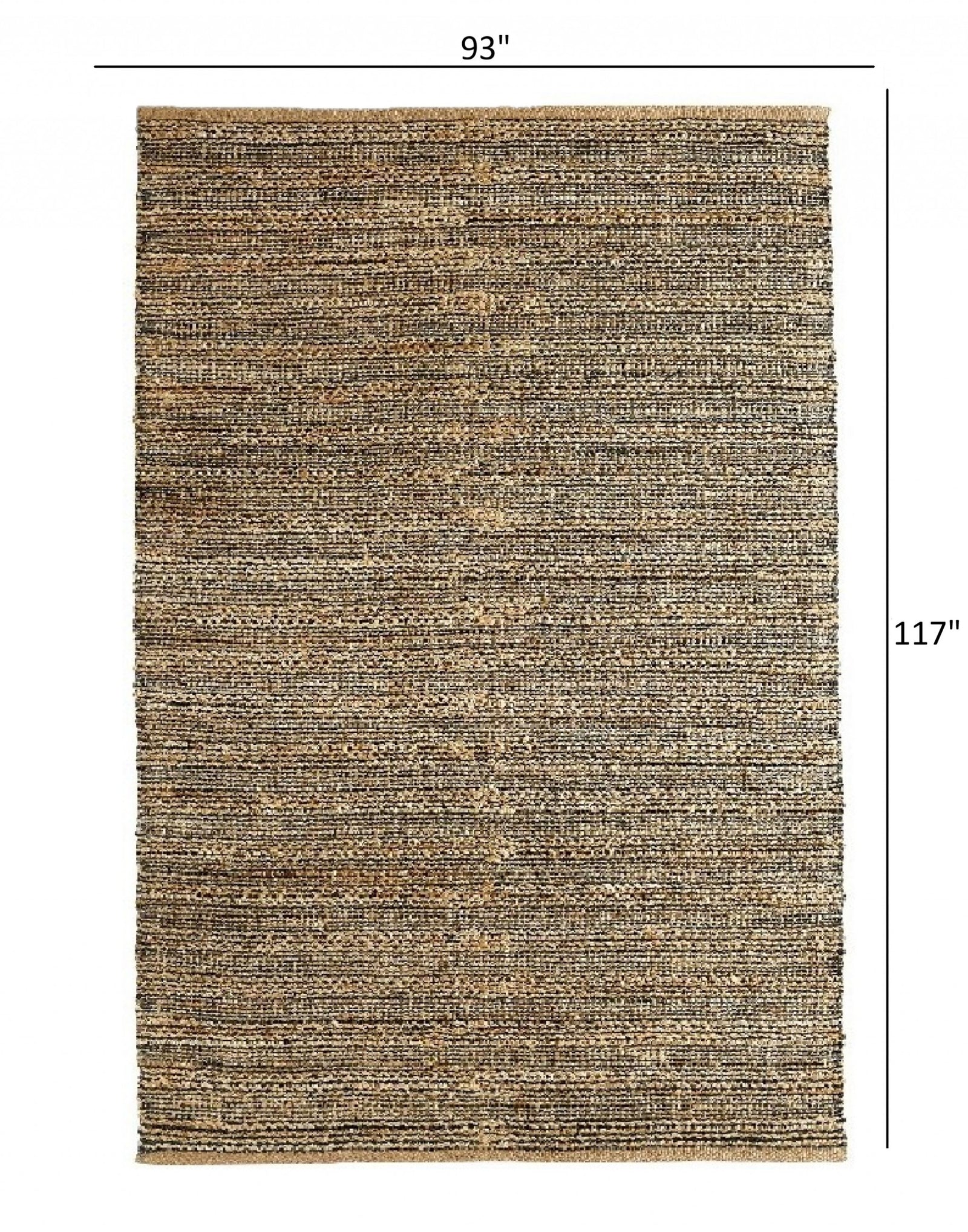 5’ x 8’ Gray and Natural Braided Striped Area Rug