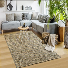 5’ x 8’ Gray and Natural Braided Striped Area Rug
