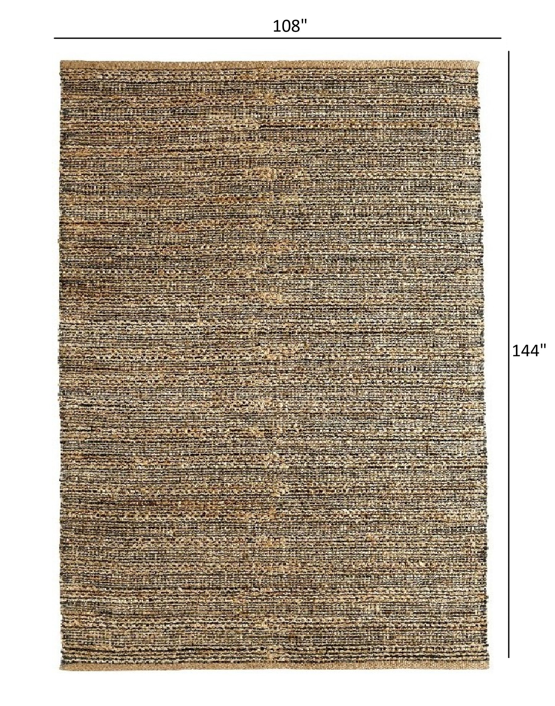 5’ x 8’ Gray and Natural Braided Striped Area Rug
