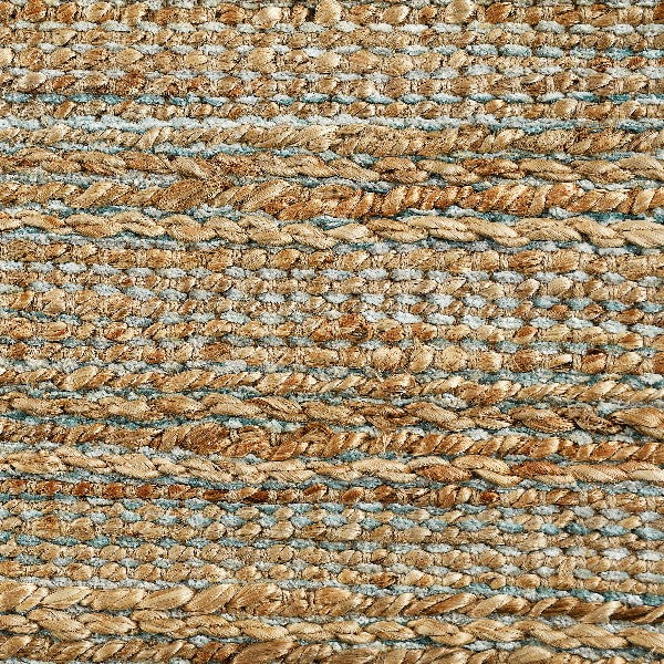 8’ x 10’ Blue and Natural Braided Jute Area Rug