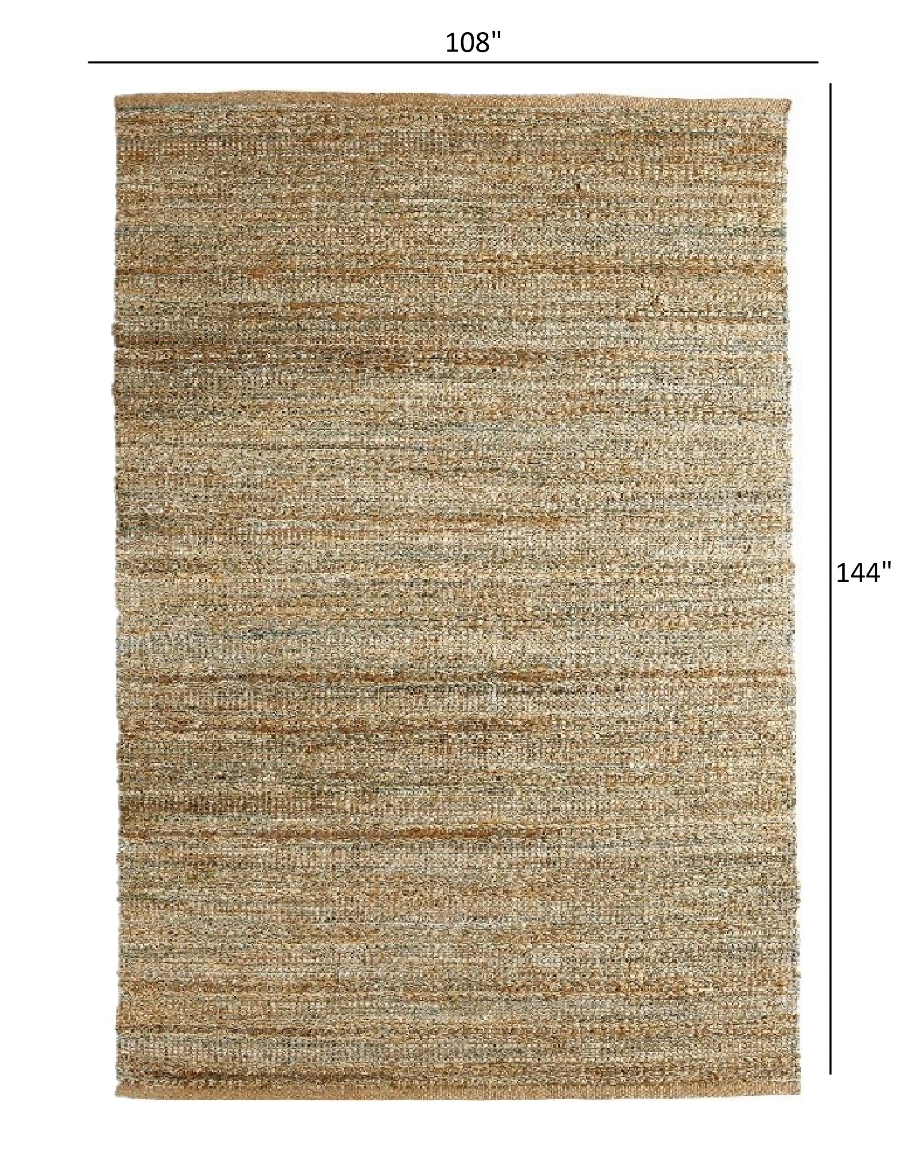 8’ x 10’ Blue and Natural Braided Jute Area Rug