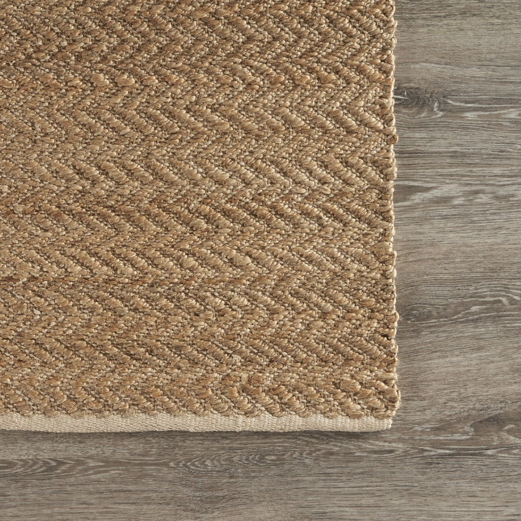 5’ x 8’ Natural Toned Chevron Pattern Area Rug