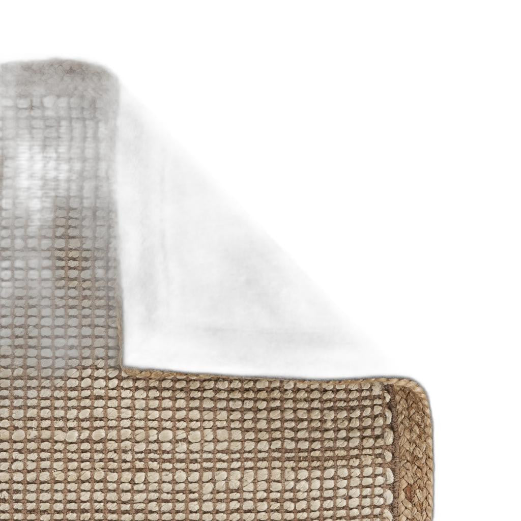 5’ x 8’ Tan and White Braid Border Area Rug