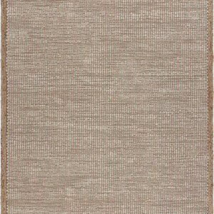 5’ x 8’ Tan and White Braid Border Area Rug