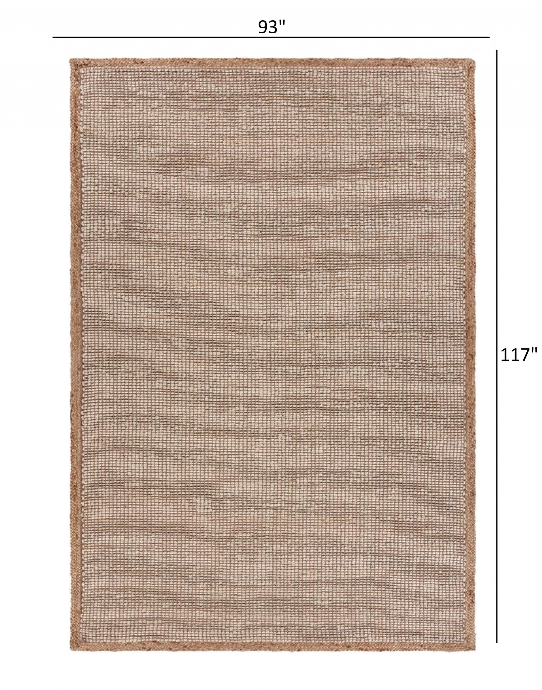 5’ x 8’ Tan and White Braid Border Area Rug