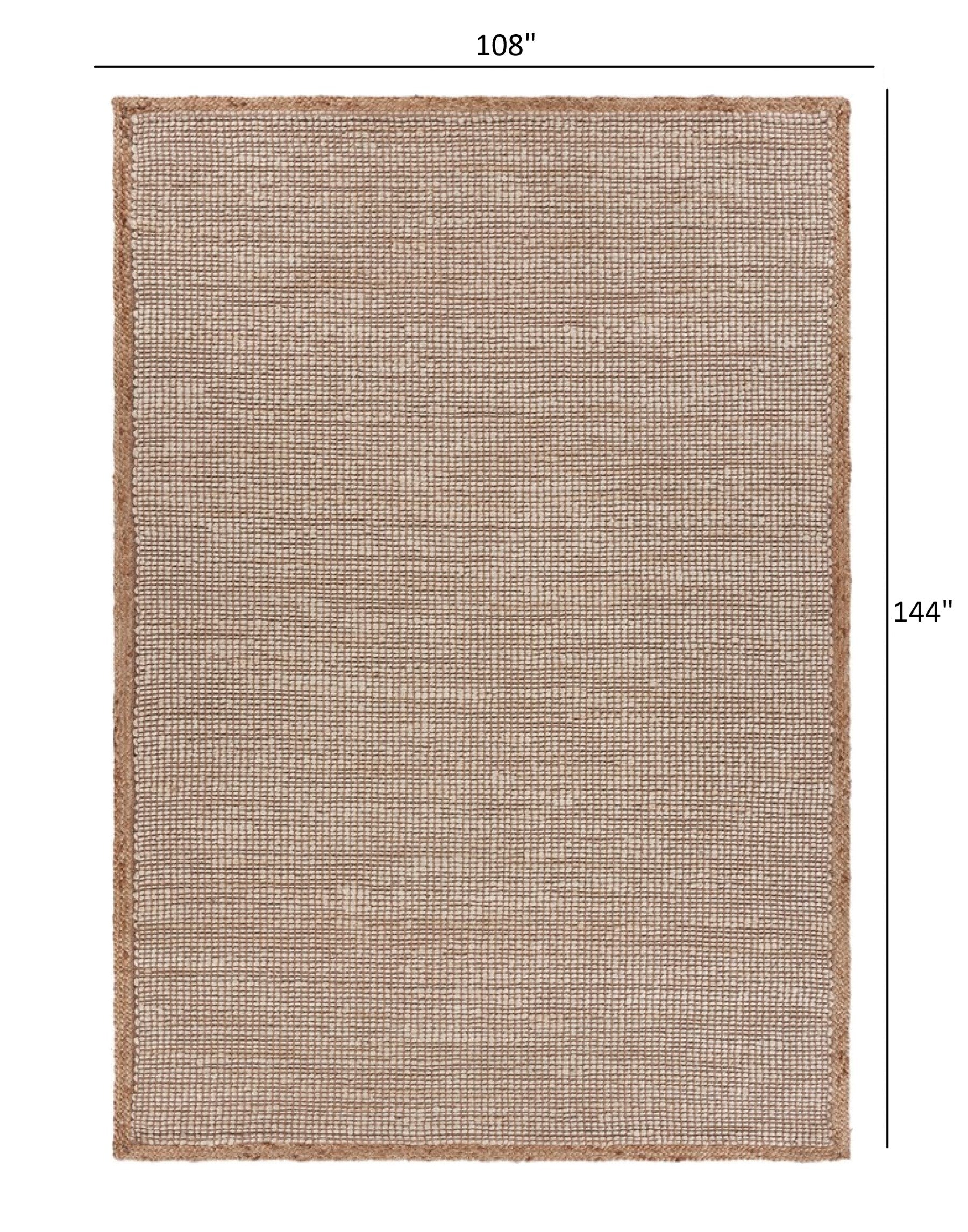 5’ x 8’ Tan and White Braid Border Area Rug